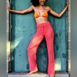 Mesh Wide Leg Swim Cover-Up Pants